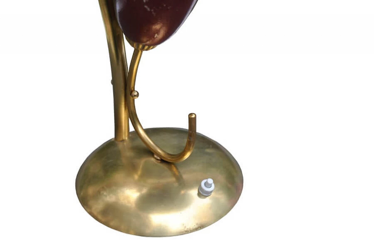 Table lamp in brass and aluminum, 50s 1228089