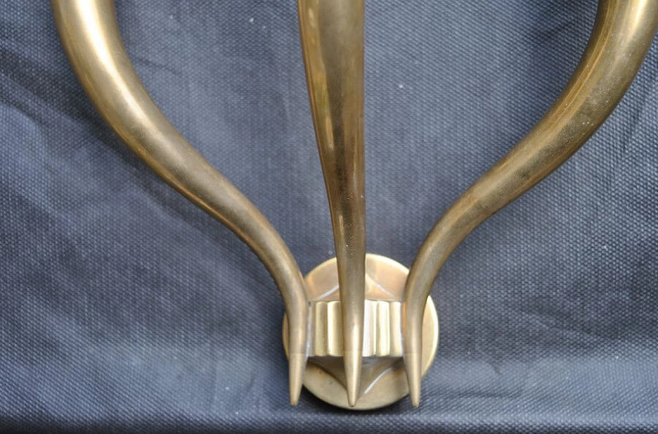 Applique in ottone e vetro di Gio Ponti per Fontana Arte, anni '50 1228147