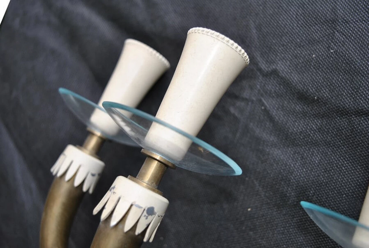 Applique in ottone e vetro di Gio Ponti per Fontana Arte, anni '50 1228148