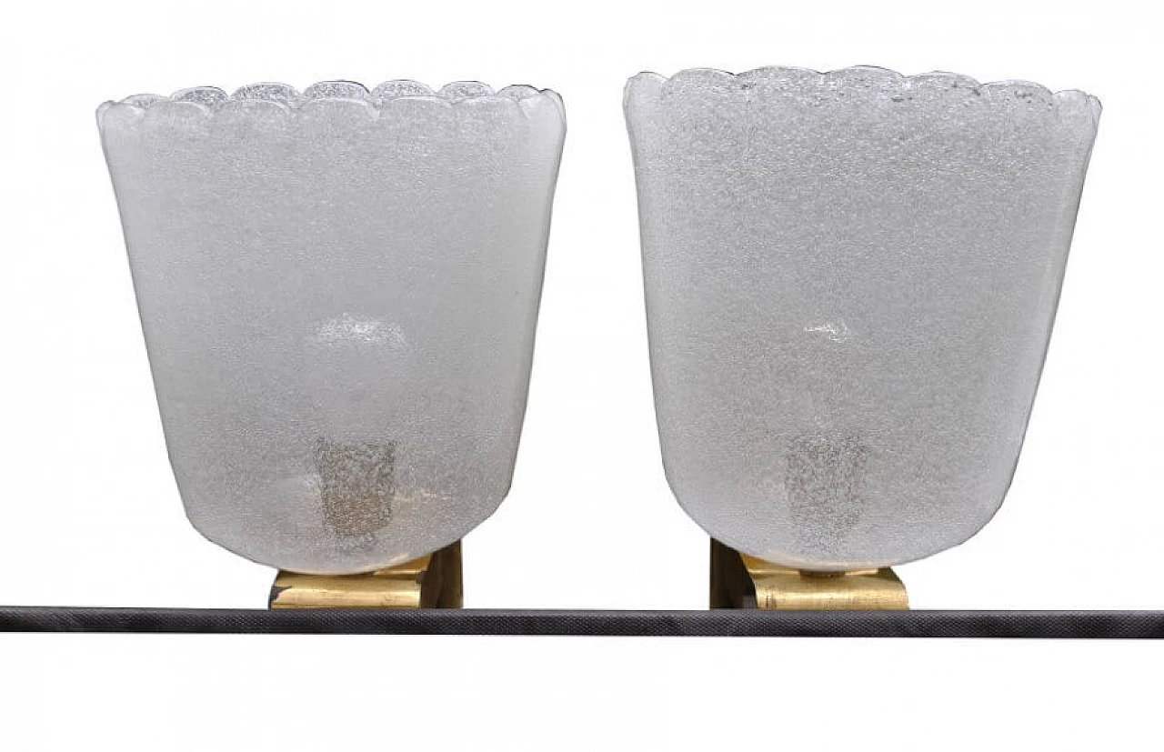 Pair of wall lamps in brass and Murano glass by Barovier & Toso, 40s 1228152