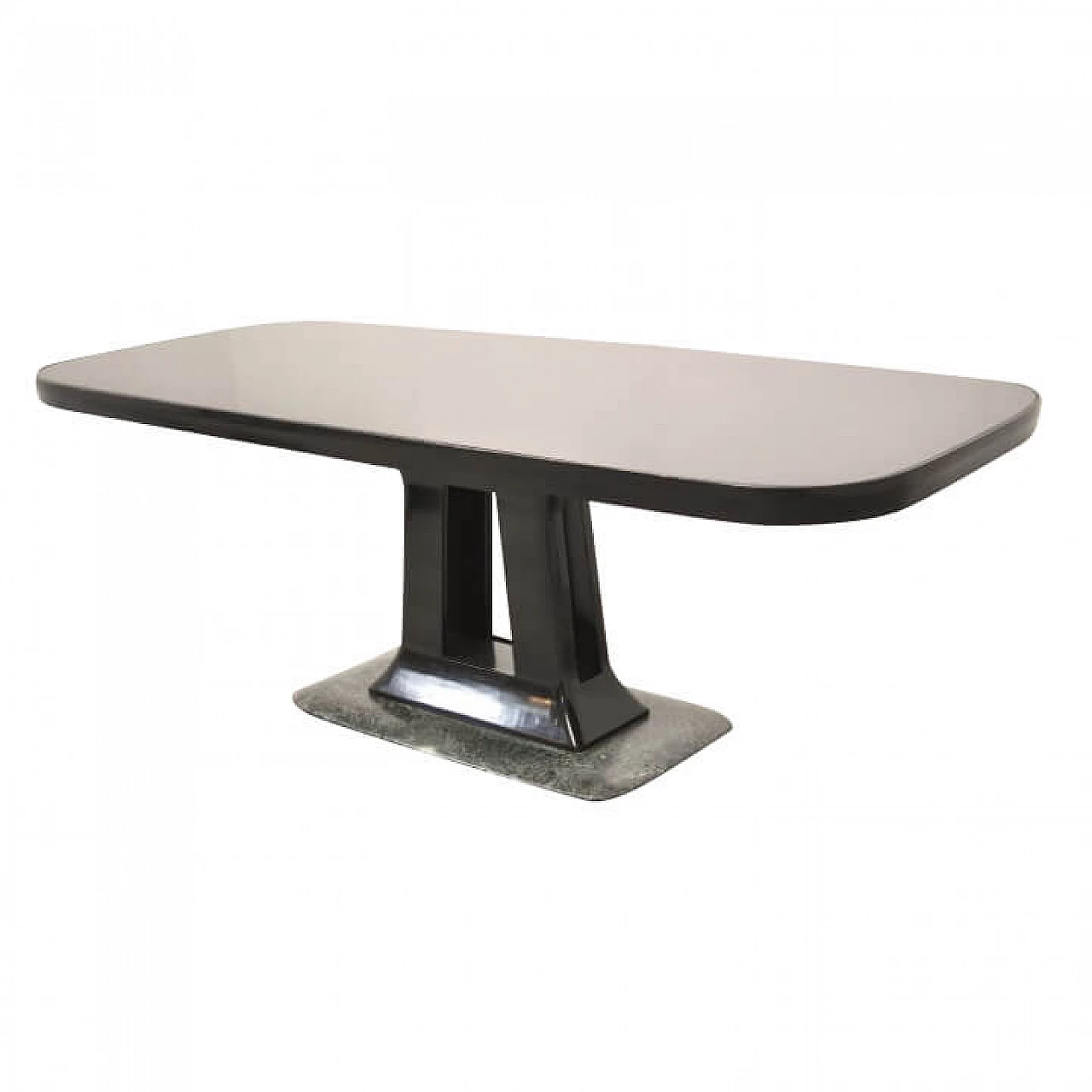 Art Deco table in wood with marble base by Dassi, 40s 1228194