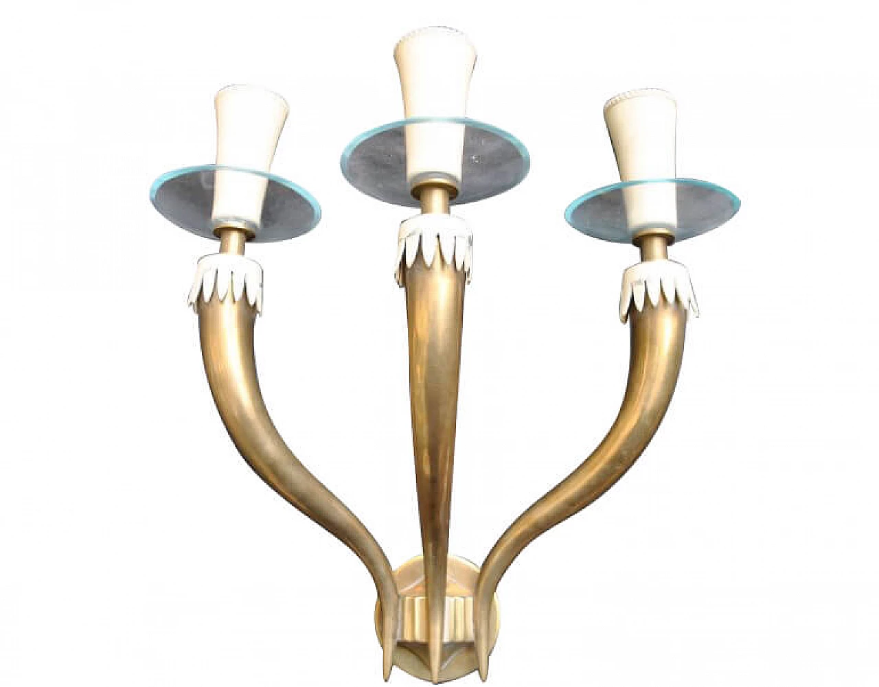 Wall lamp in brass and glass by Gio Ponti for Fontana Arte, 50s 1228264