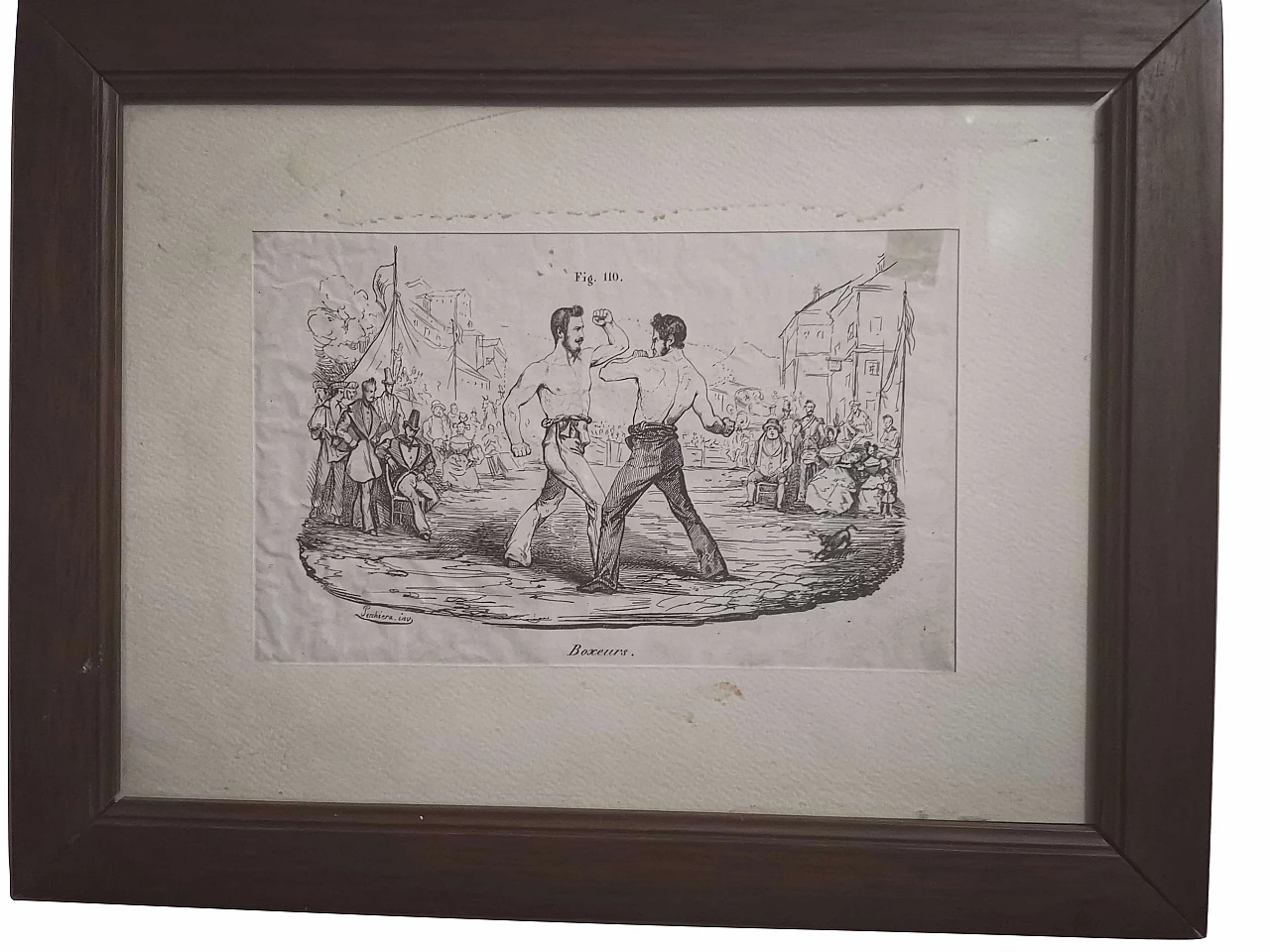 Framed illustration of Boxe subject, 19th century 1228266