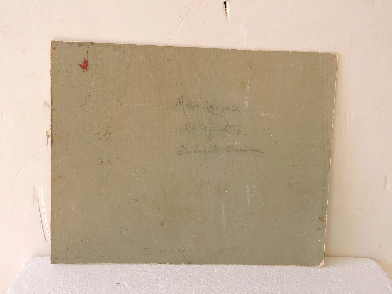 Oil painting on cardboard Il lago di Candia by Mario Gachet, 60s 1228317