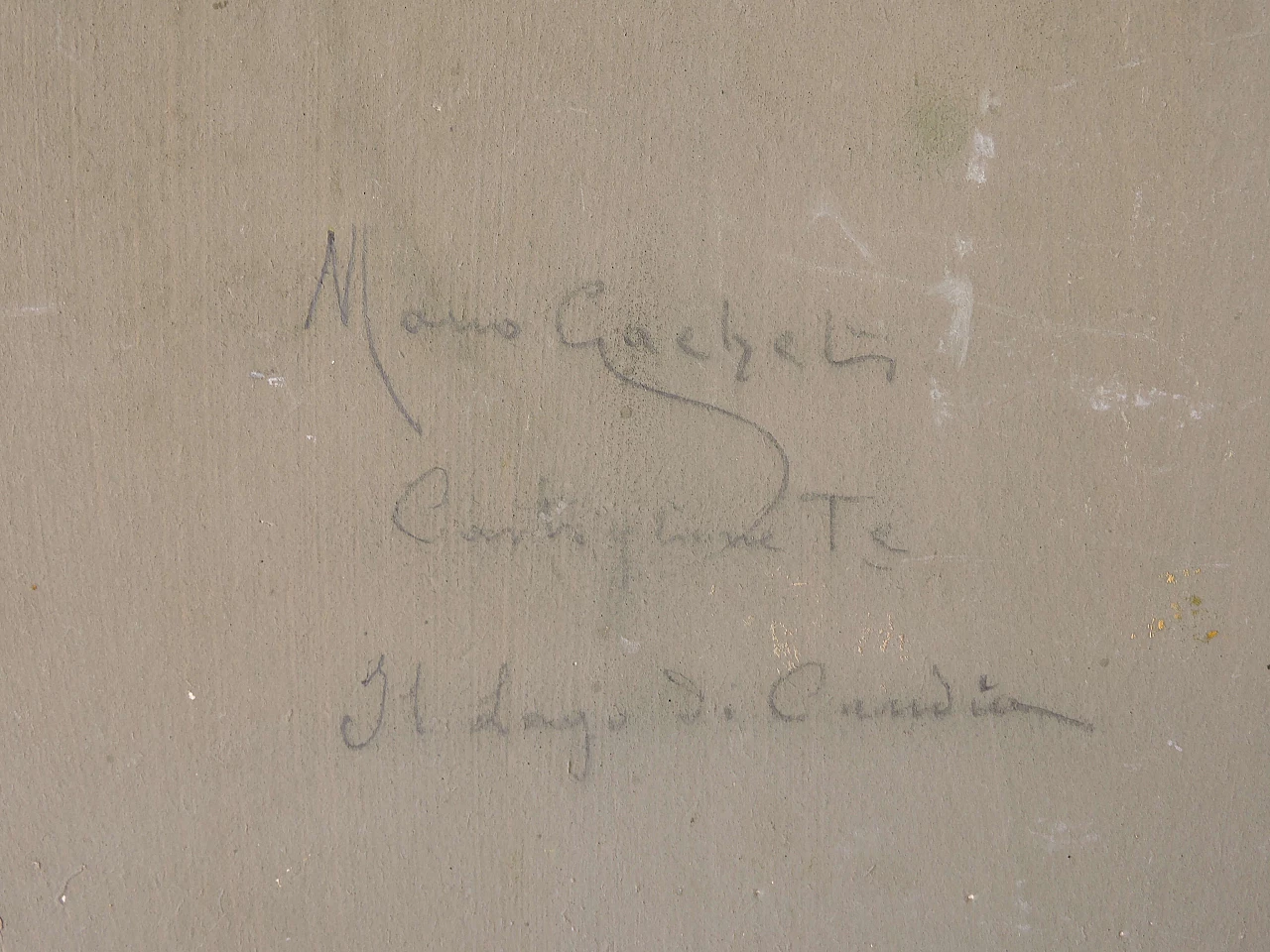 Oil painting on cardboard Il lago di Candia by Mario Gachet, 60s 1228318