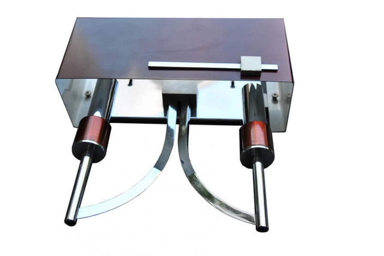 Pair of wall lamps in iron and steel by Stilnovo, 60s 1228380