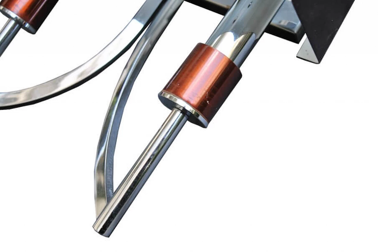 Pair of wall lamps in iron and steel by Stilnovo, 60s 1228381