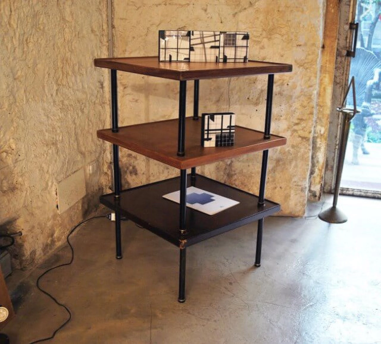 Walnut and brass coffee table by Fabrizio Bruno for Klan, 1950s 1228463