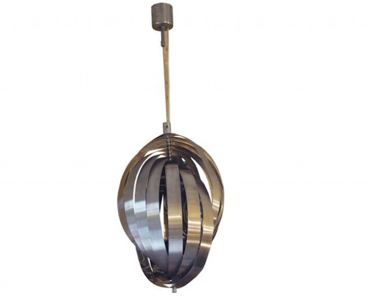 Spiral chandelier in steel by Henri Mathieu, 70s 1228471