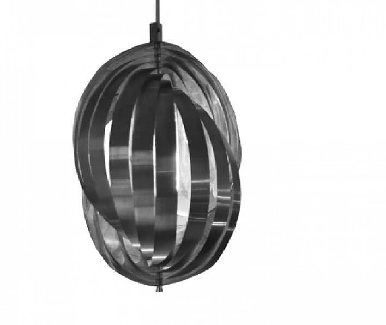 Spiral chandelier in steel by Henri Mathieu, 70s 1228474