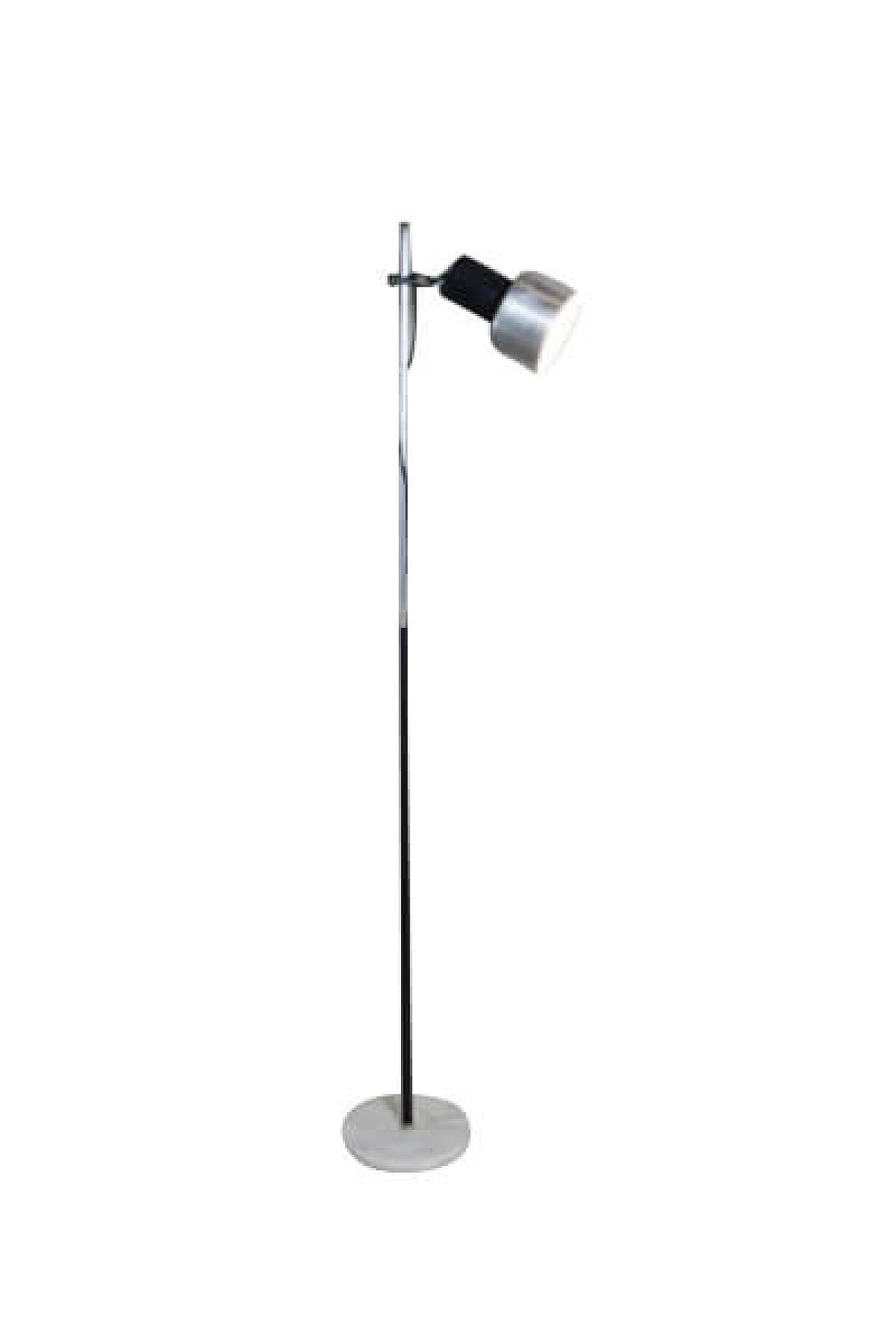 Adjustable floor lamp in steel, iron, aluminium and marble, 60s 1228567