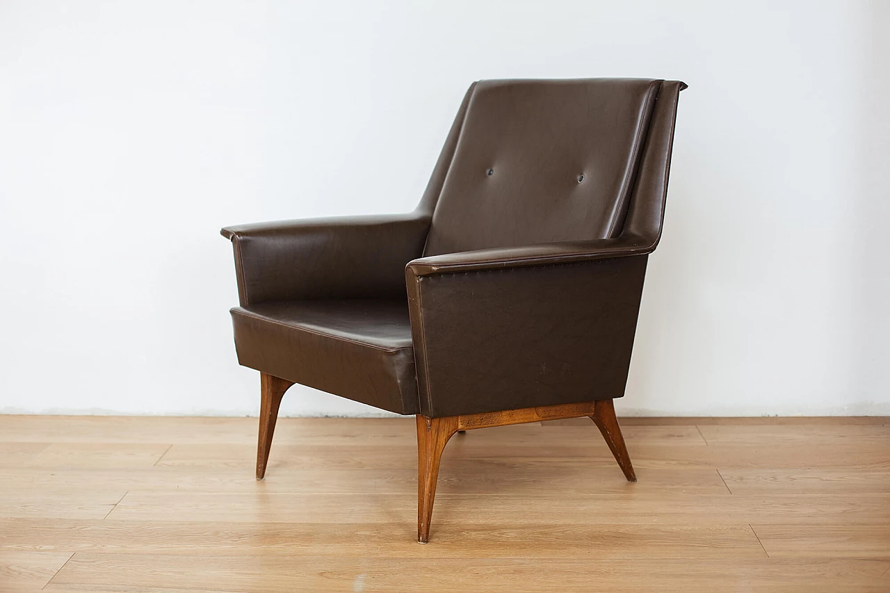 Armchair in skai Anonima Castelli, 1950s 1228733