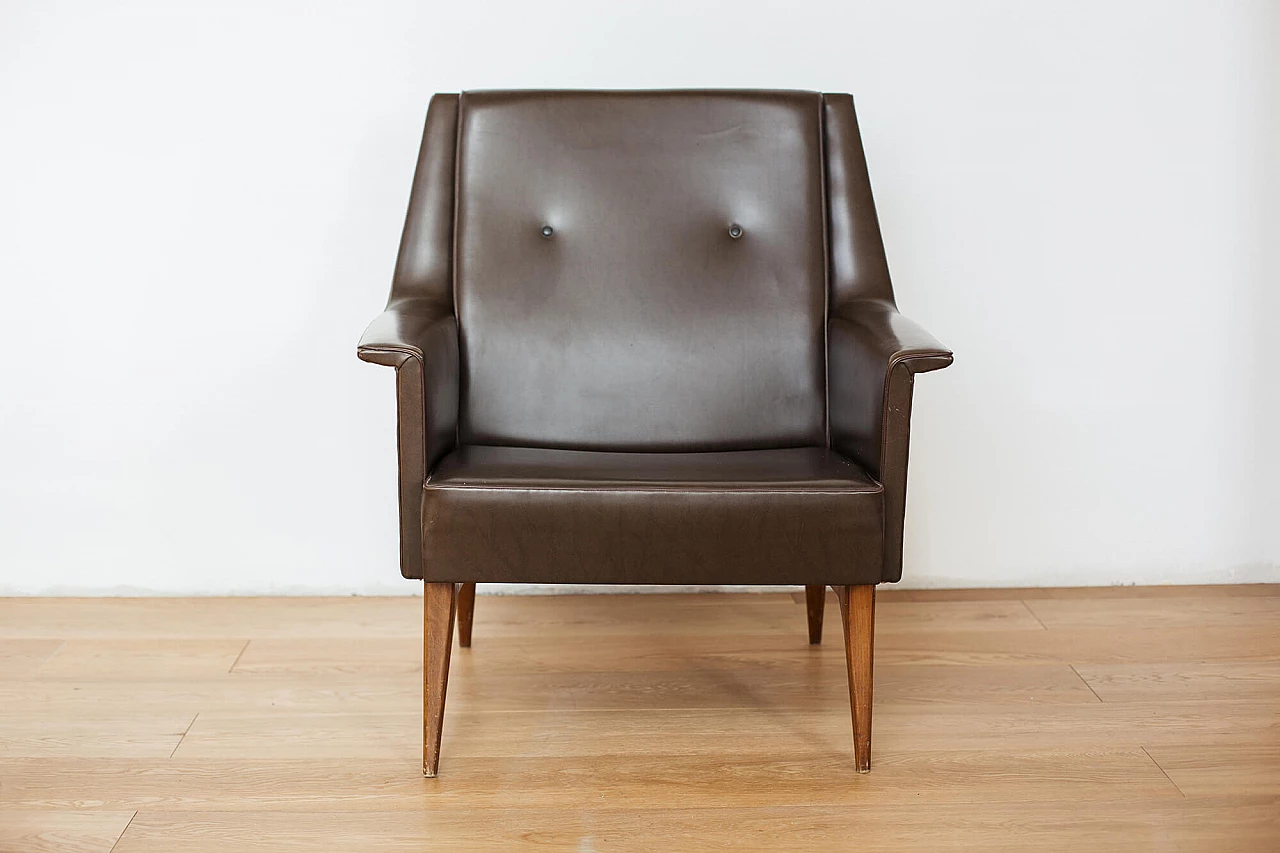 Armchair in skai Anonima Castelli, 1950s 1228736