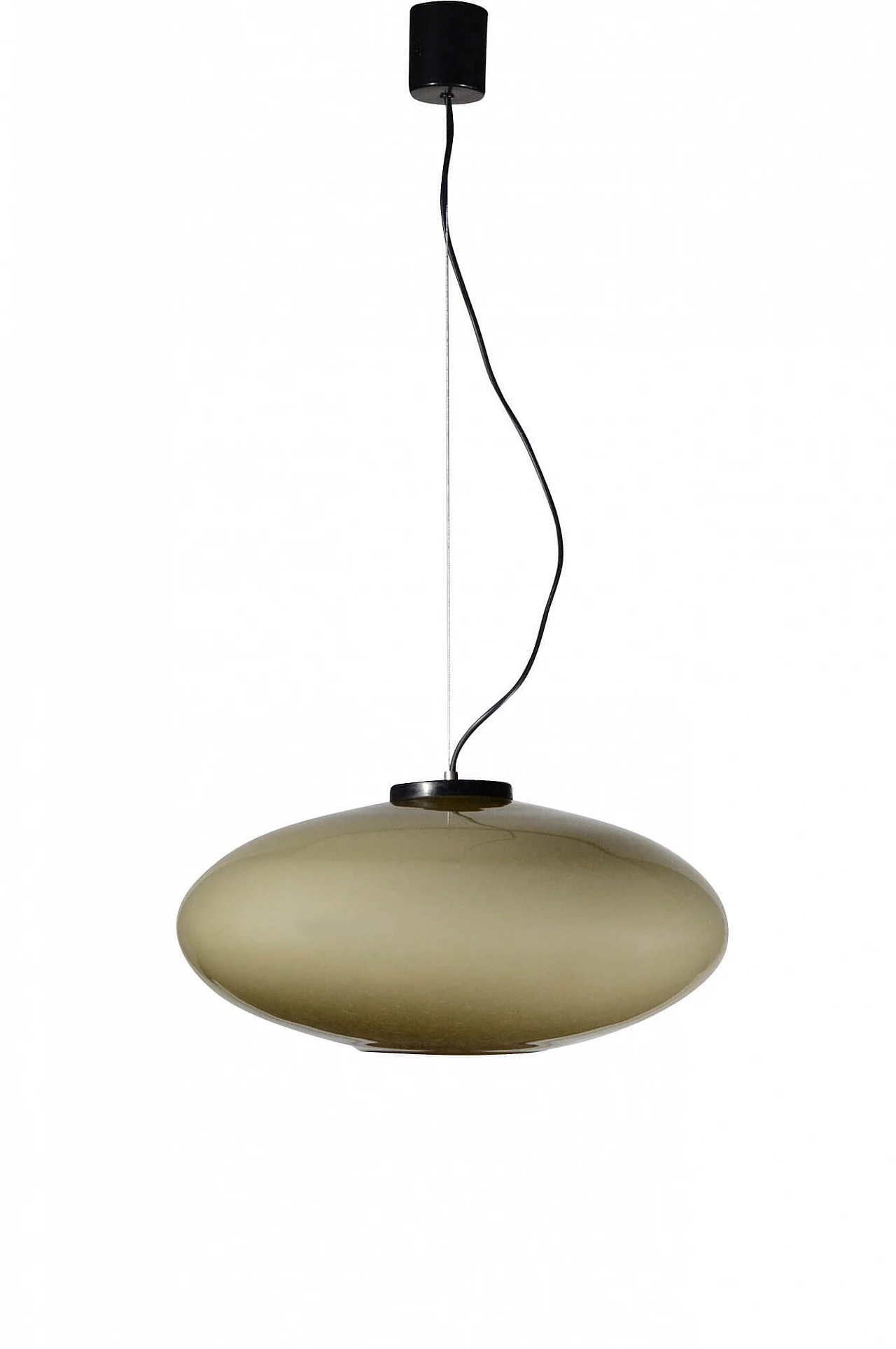 Suspension lamp in grey Murano glass by Gino Vistosi, 1960s 1228845