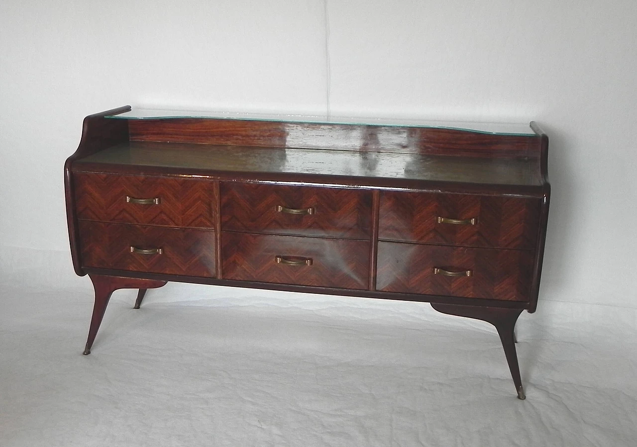Mahogany feather chest of drawers, 1950s 1228916