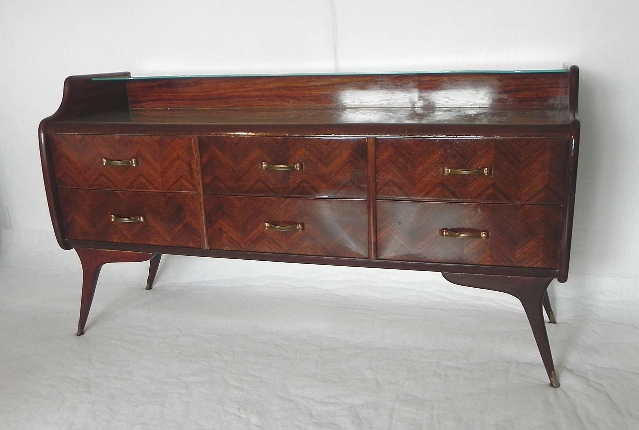 Mahogany feather chest of drawers, 1950s 1228917