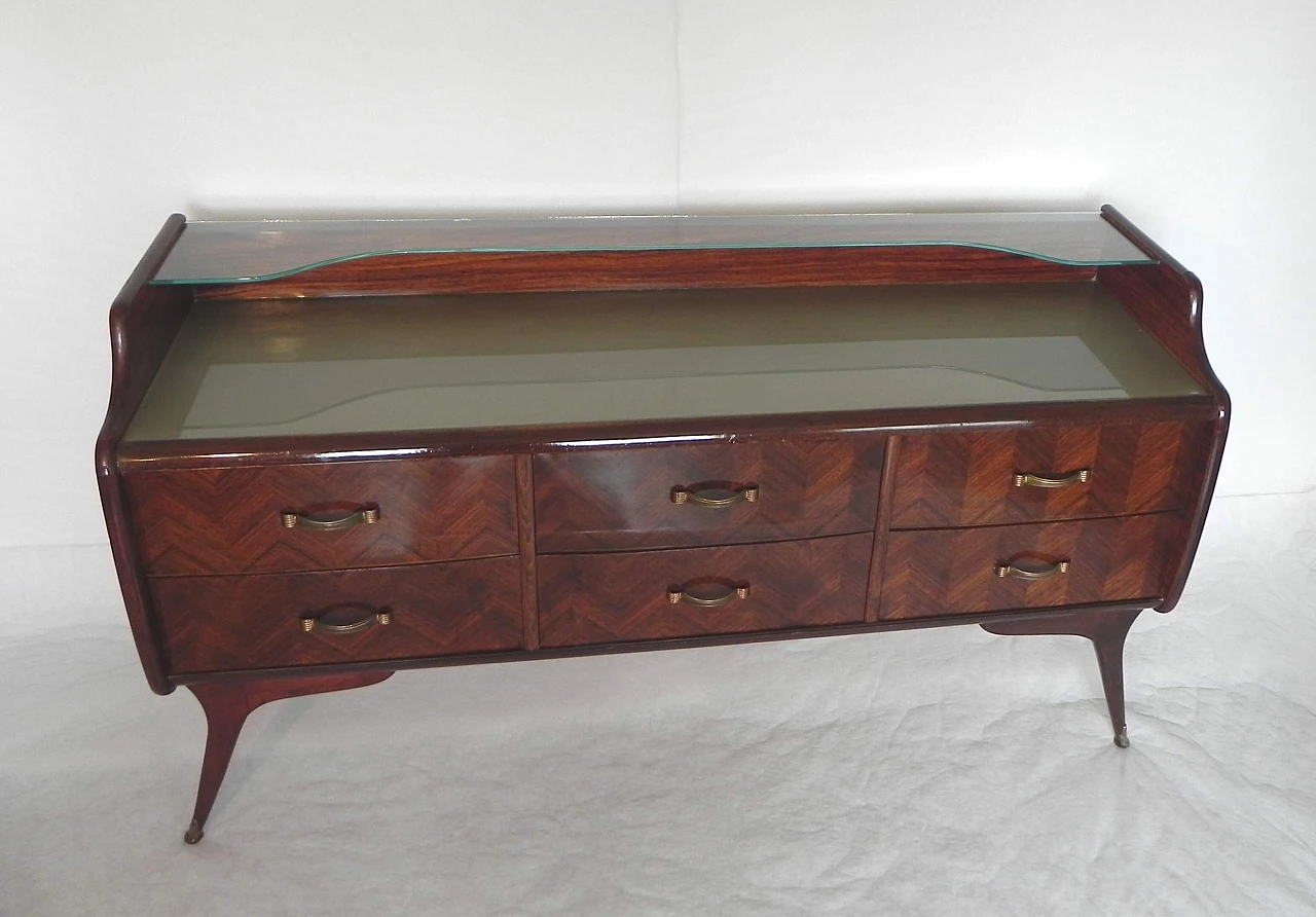 Mahogany feather chest of drawers, 1950s 1228918
