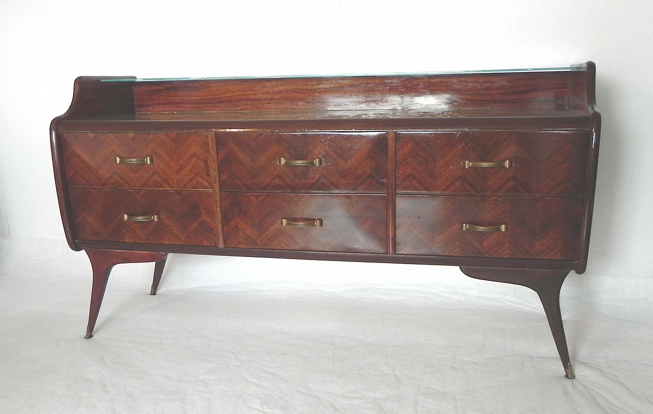 Mahogany feather chest of drawers, 1950s 1228924