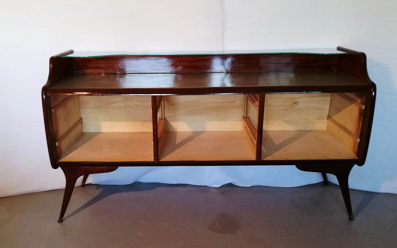 Cassettiera in piuma di mogano, anni '50 1228927