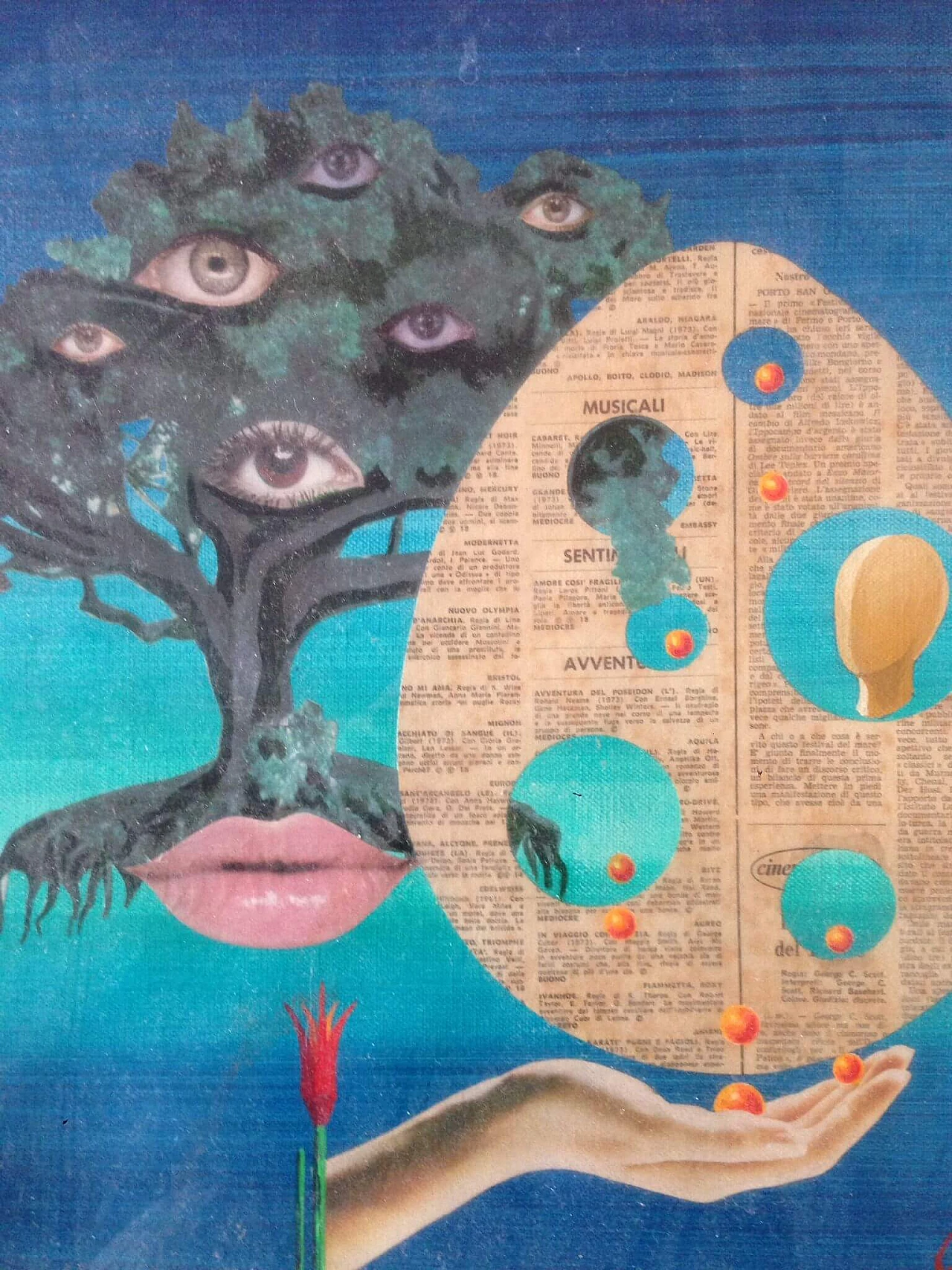 Surrealist painting by Aubry Surfanta, Italy, 60s 1228961