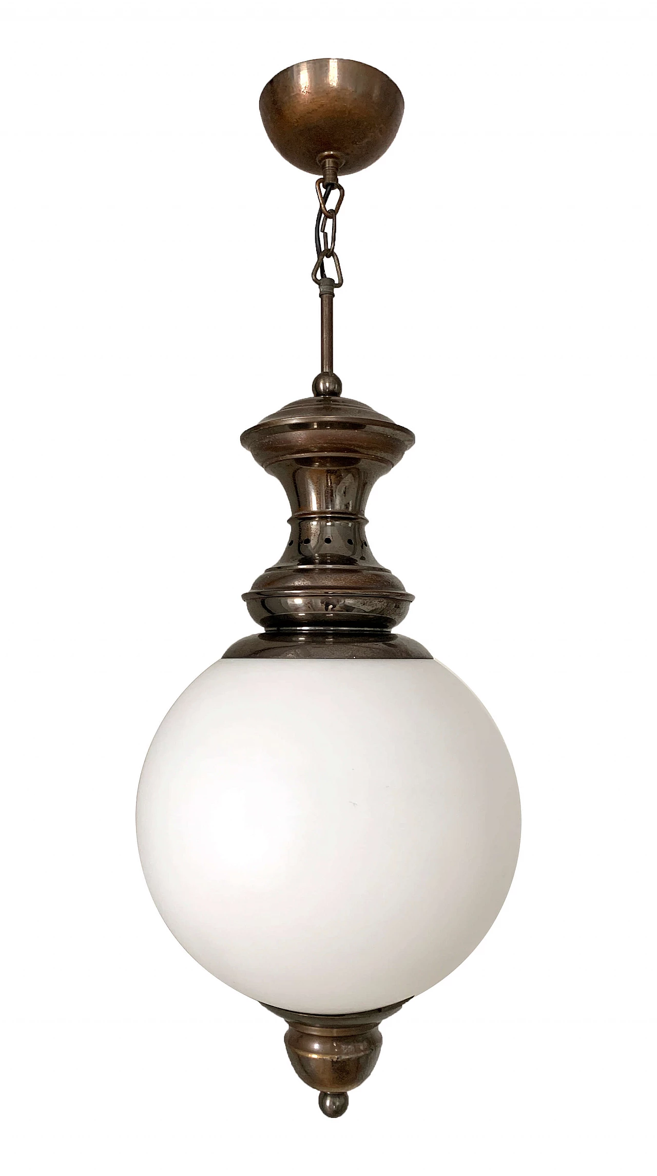 LS1 hanging lamp in burnished brass and frosted glass by Luigi Caccia Dominioni for Azucena, 50s 1229126
