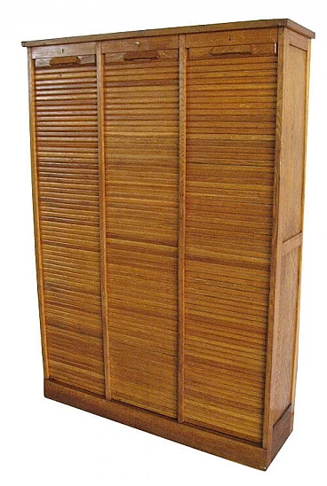Office cabinet or bookcase with three shutters in oak, 40s