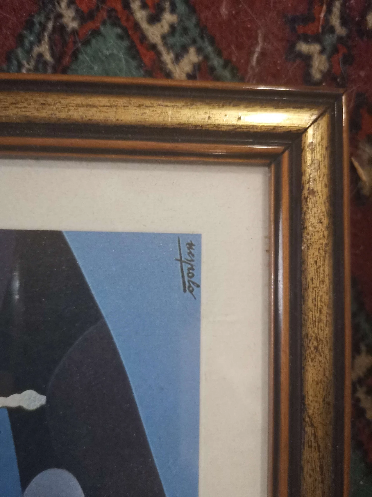 First edition poster by Ugo Nespolo with Italian sailing boat Azzurra 1229467