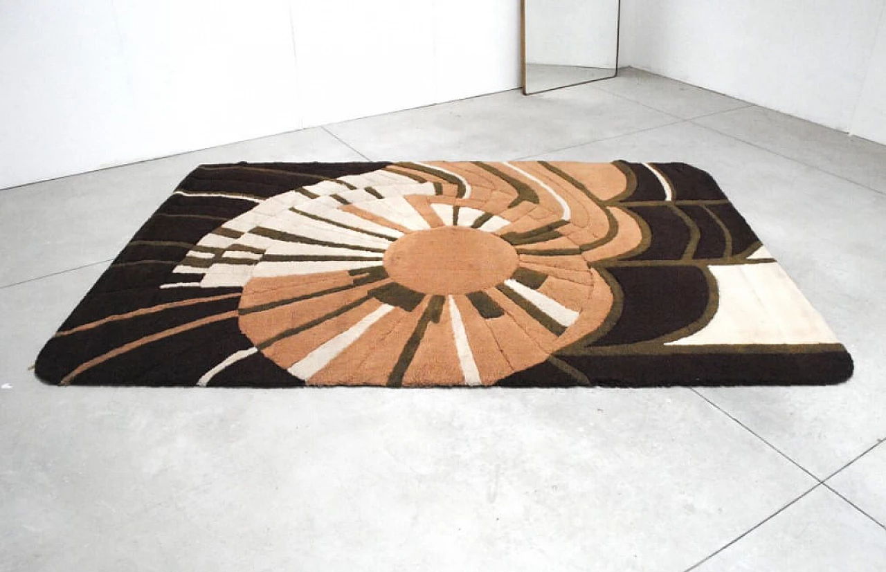 Rectangular rug in wool by Dralon, 70s 1229589