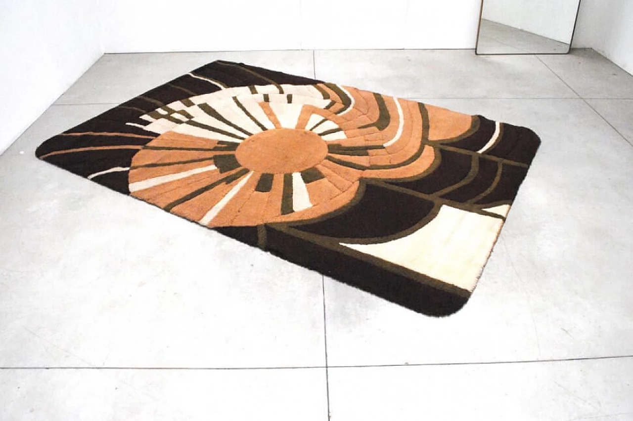 Rectangular rug in wool by Dralon, 70s 1229590