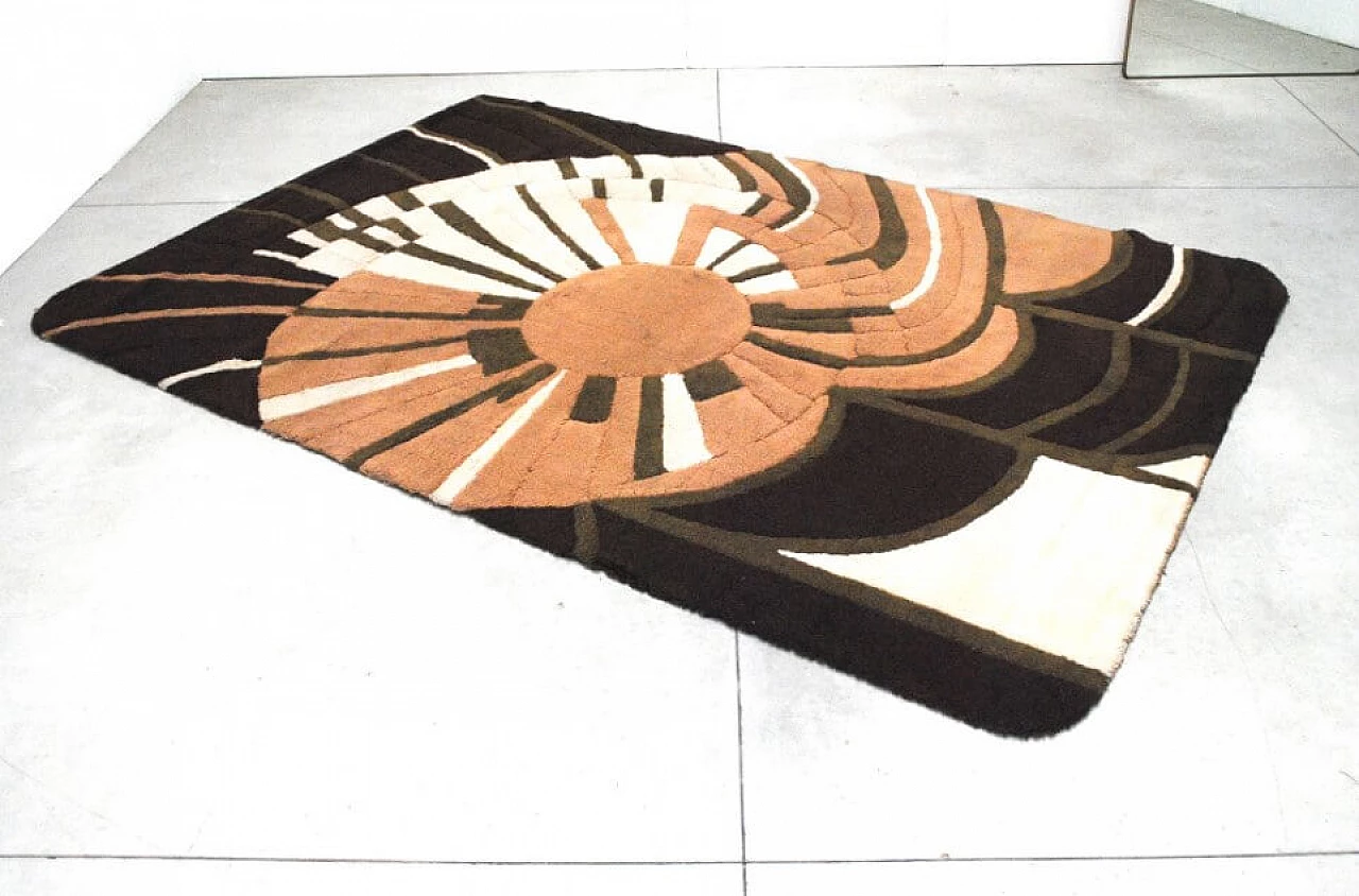 Rectangular rug in wool by Dralon, 70s 1229591