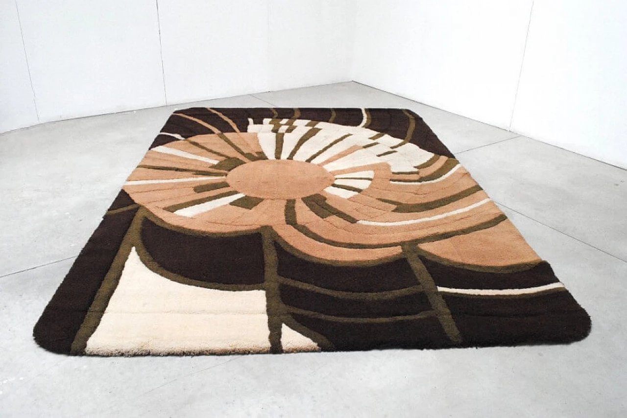 Rectangular rug in wool by Dralon, 70s 1229592