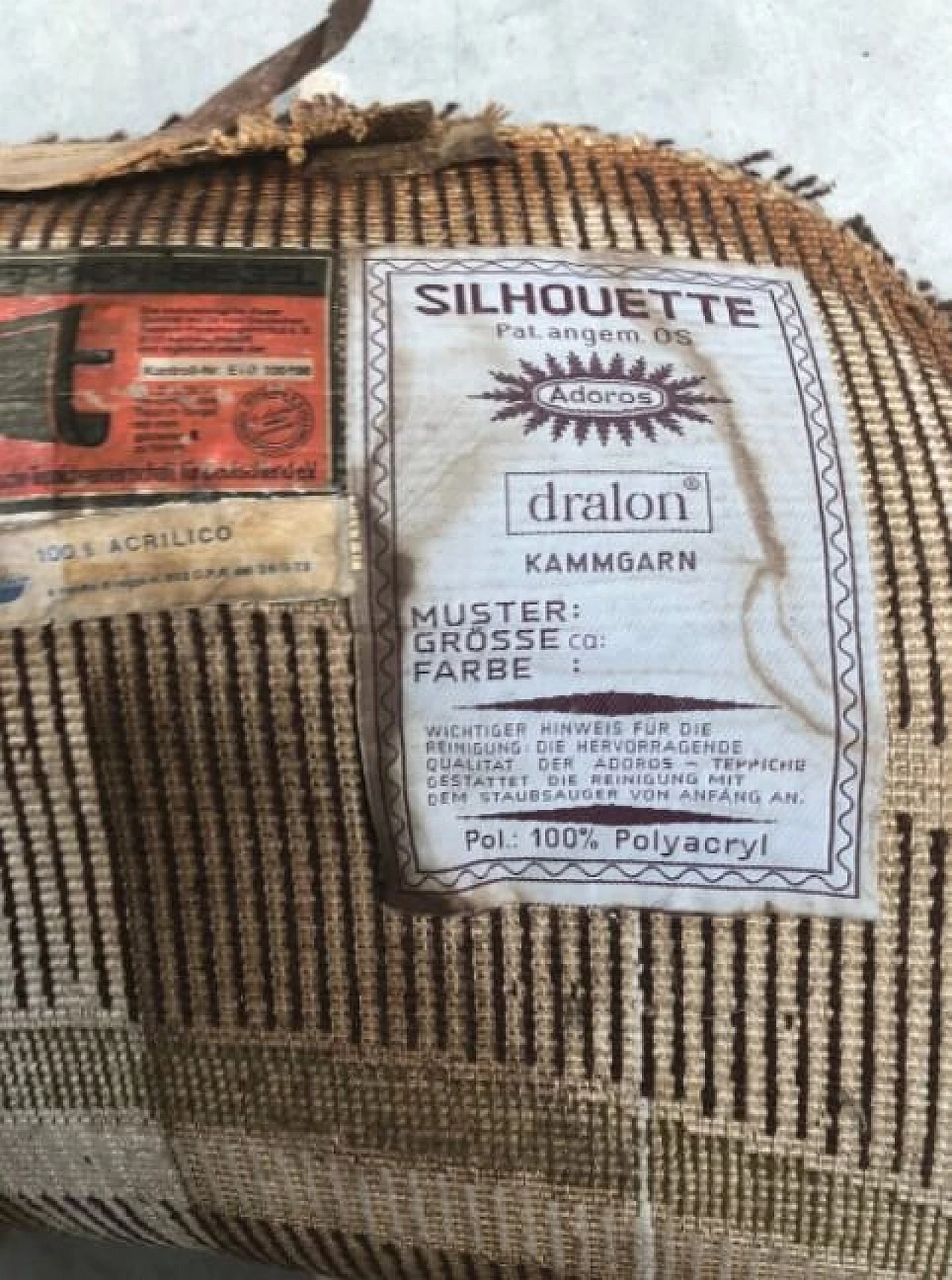 Rectangular rug in wool by Dralon, 70s 1229593