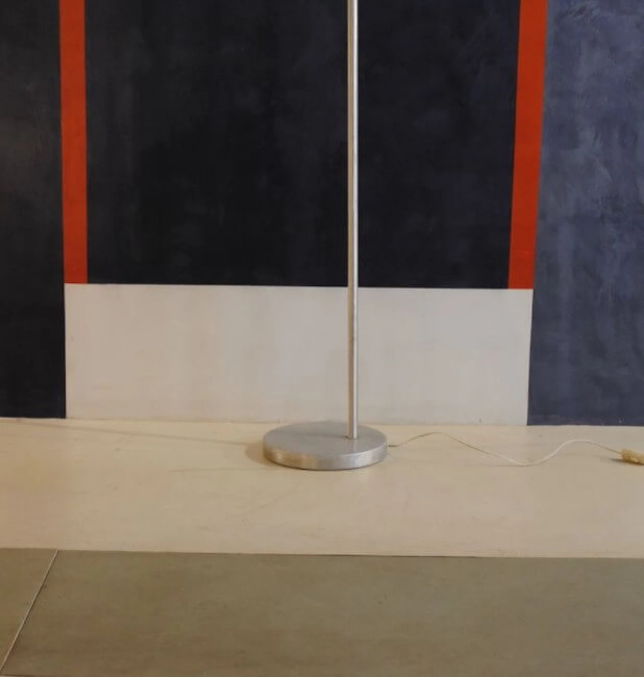 Floor lamp in aluminum and frosted glass by Stilux, 70s 1229598