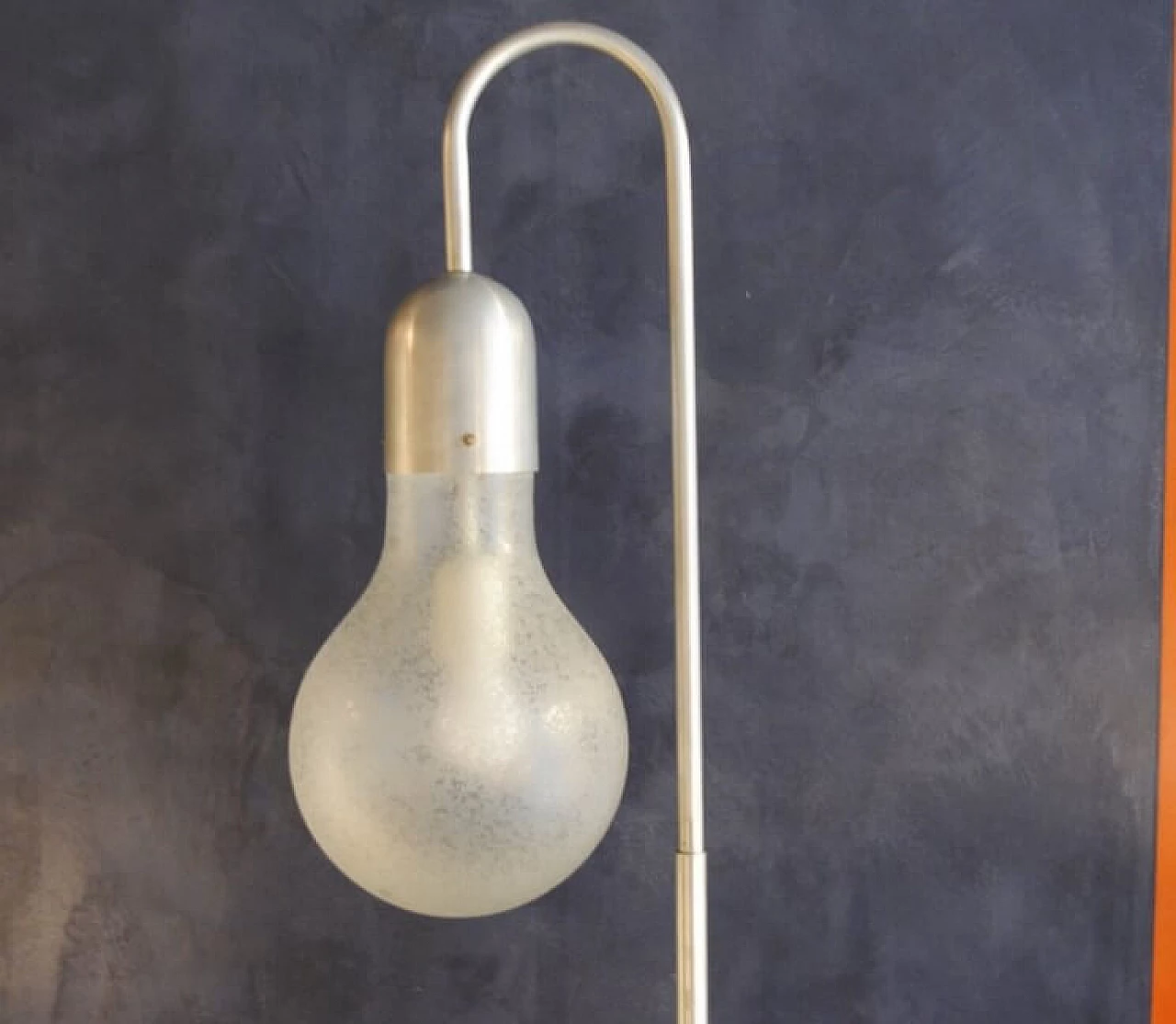 Floor lamp in aluminum and frosted glass by Stilux, 70s 1229599