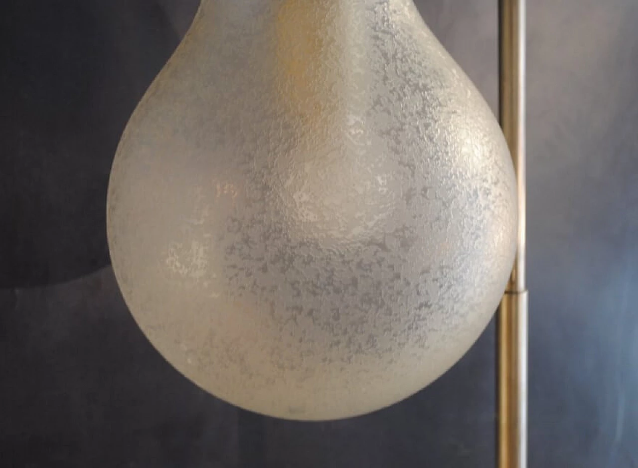 Lampada da terra in alluminio e vetro smerigliato di Stilux, anni '70 1229600