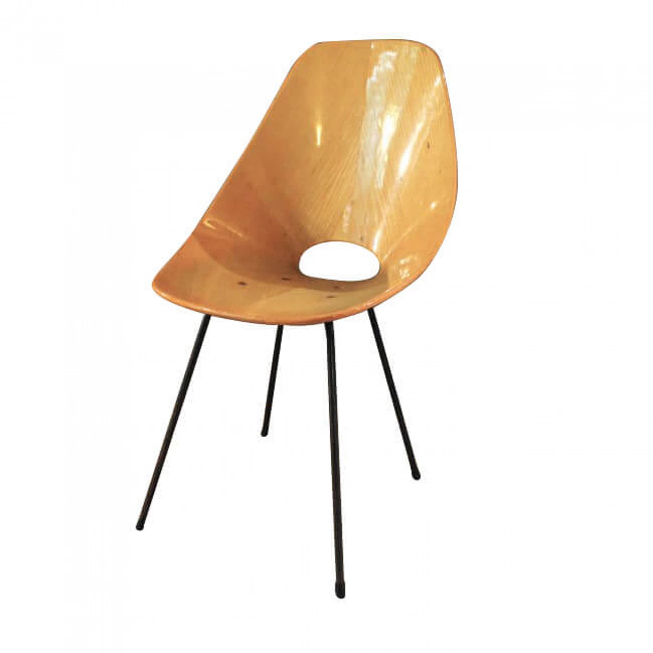 Medea chair in curved wood and metal by Vittorio Nobili for Fratelli Tagliabue, 50s 1229661