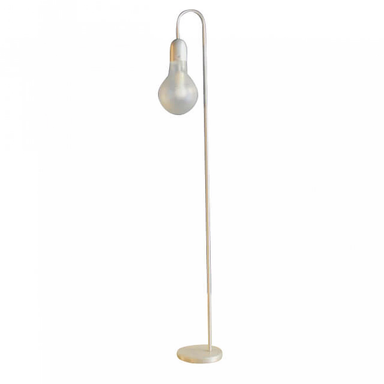 Floor lamp in aluminum and frosted glass by Stilux, 70s 1229671
