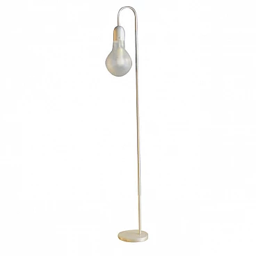 Floor lamp in aluminum and frosted glass by Stilux, 70s