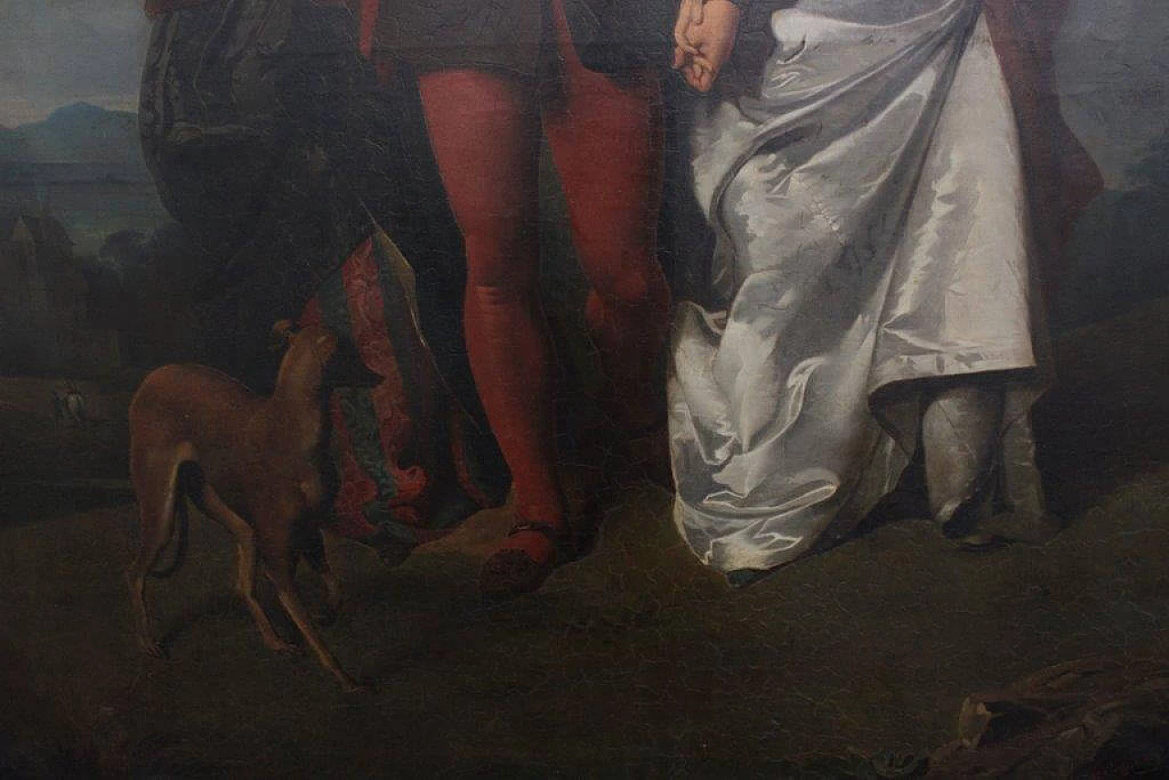 Cassioli Amos, dipinto in stile romantico ad olio su tela, La Rivale, '800 1229679