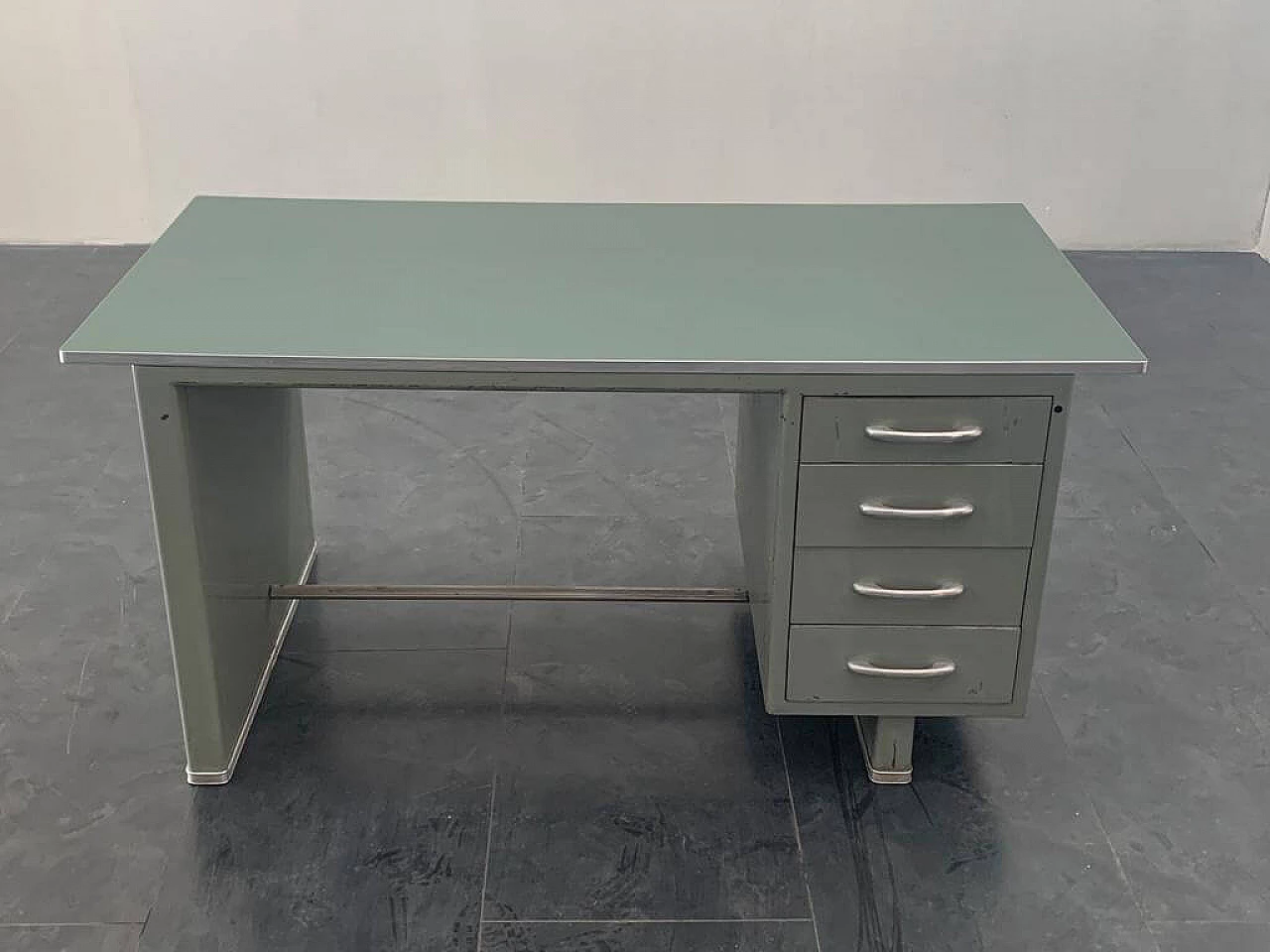 Desk in painted aluminium with laminate top from Carlotti, 50s 1229694