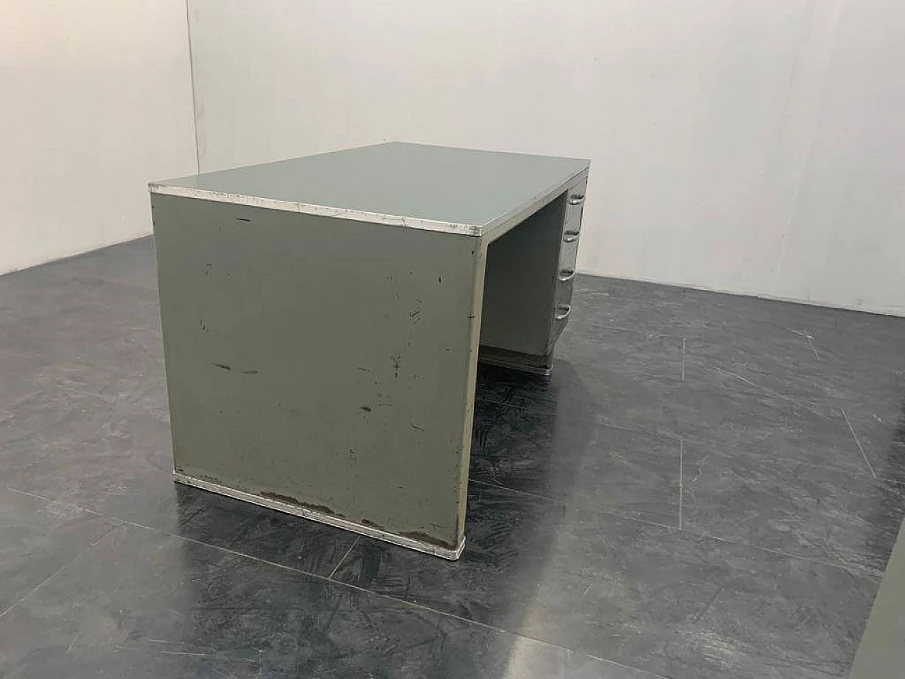 Desk in painted aluminium with laminate top from Carlotti, 50s 1229714
