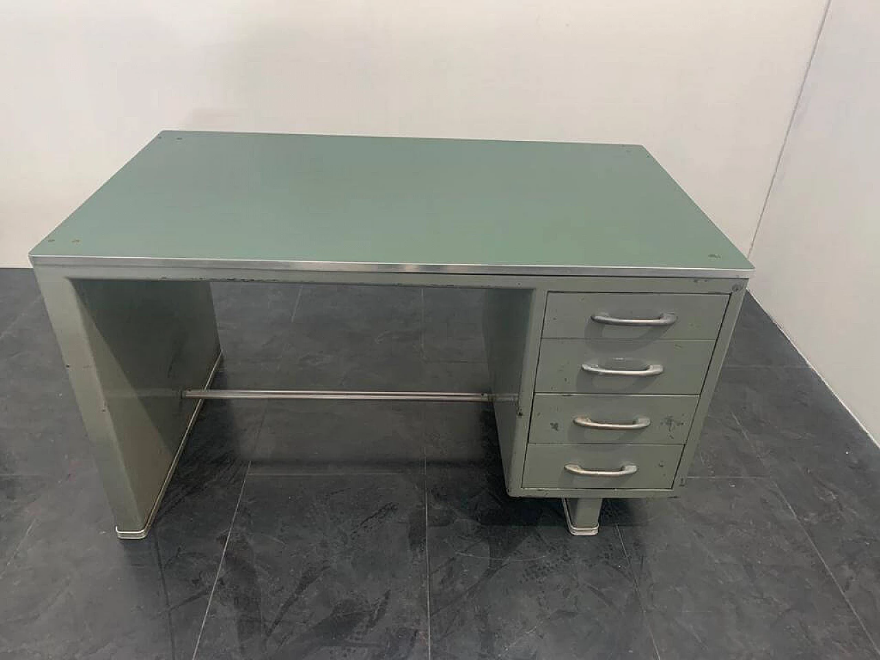 Desk in painted aluminium with laminate top from Carlotti, 50s 1229717