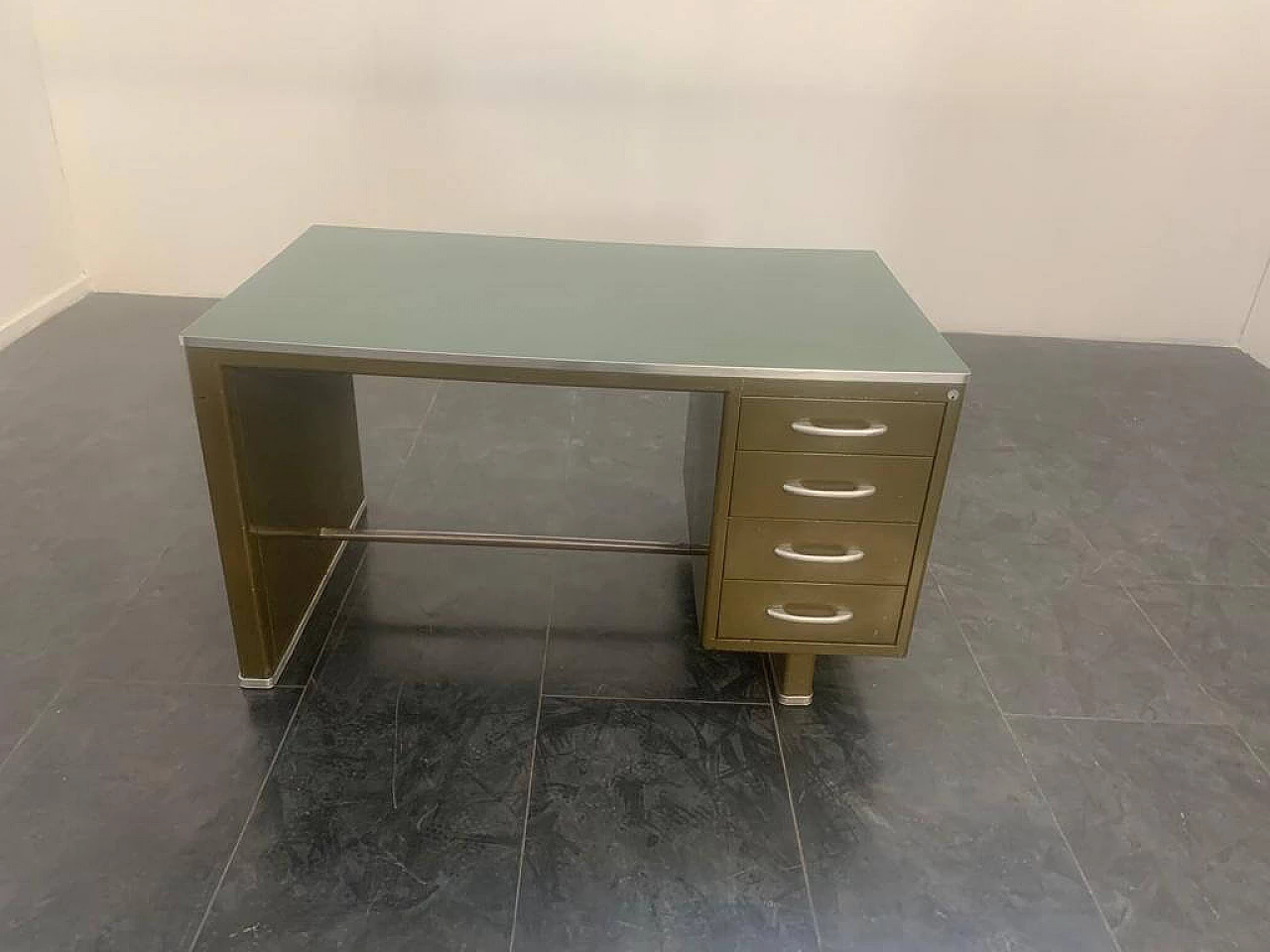 Desk in painted aluminium with laminate top from Carlotti, 50s 1229767