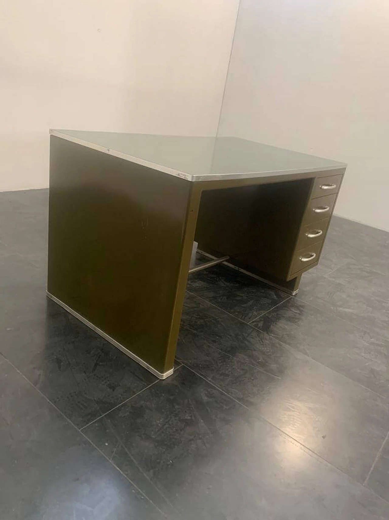 Desk in painted aluminium with laminate top from Carlotti, 50s 1229771