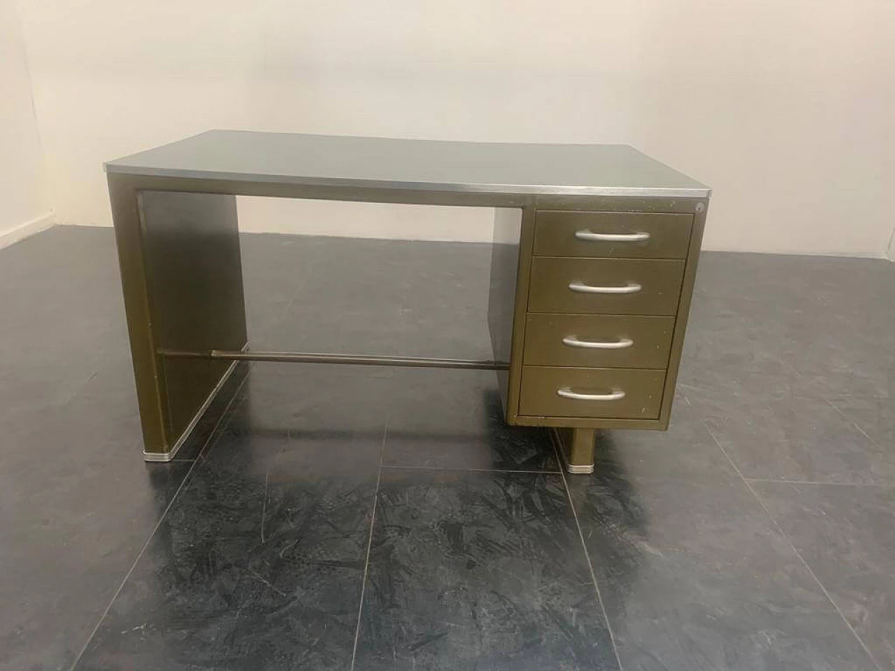 Desk in painted aluminium with laminate top from Carlotti, 50s 1229772