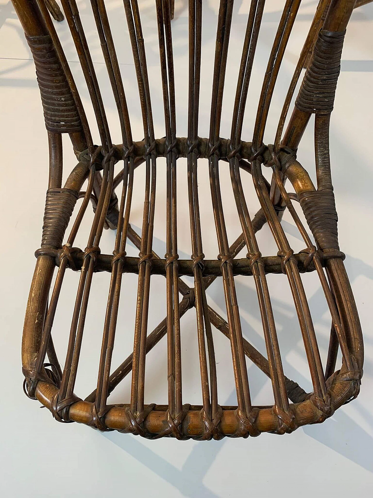 Tavolo da soggiorno in bamboo con sedie, anni '60 1229904
