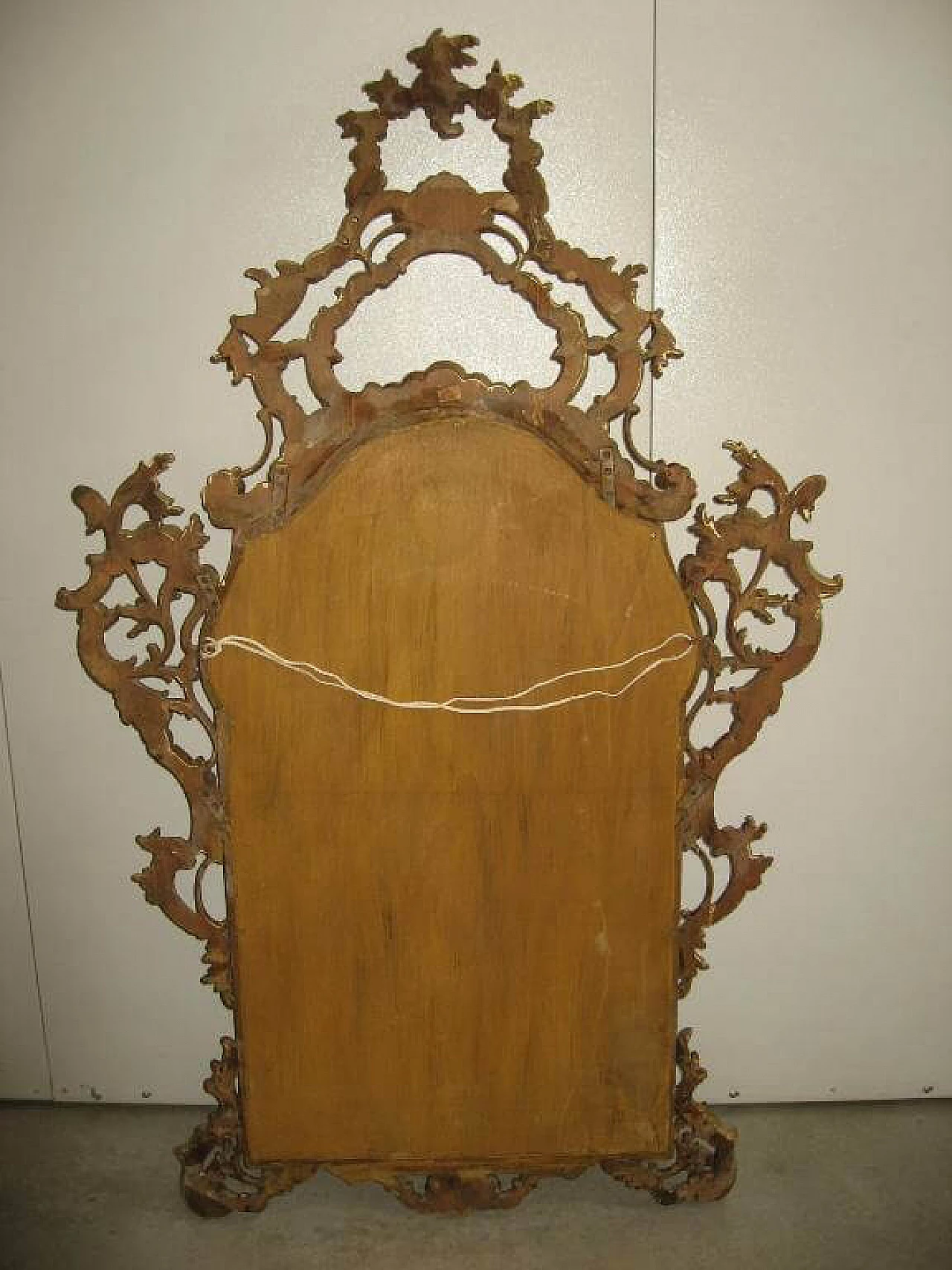 Mirror in Barocchetto style in gilded wood, 40s 1230058