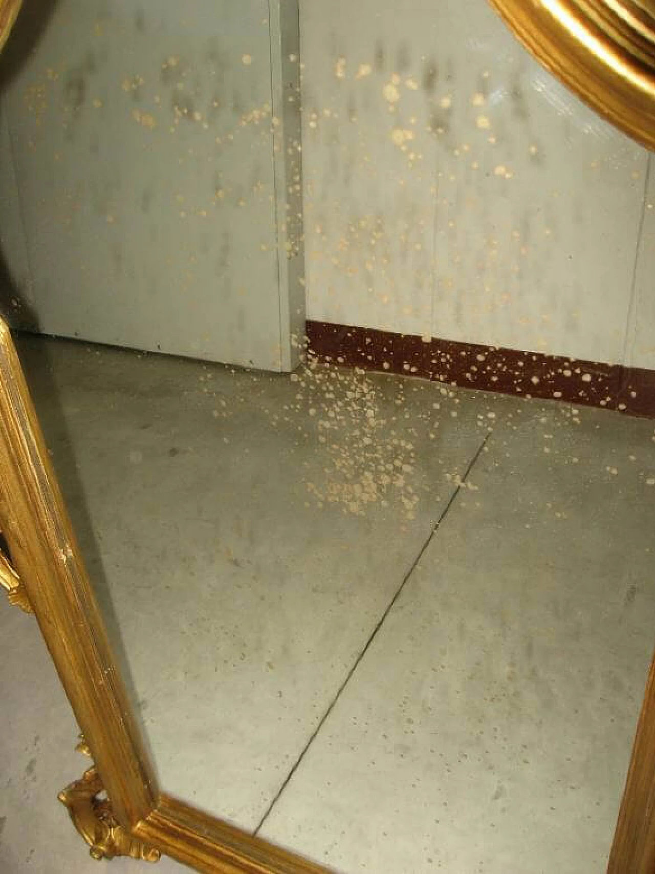 Mirror in Barocchetto style in gilded wood, 40s 1230064