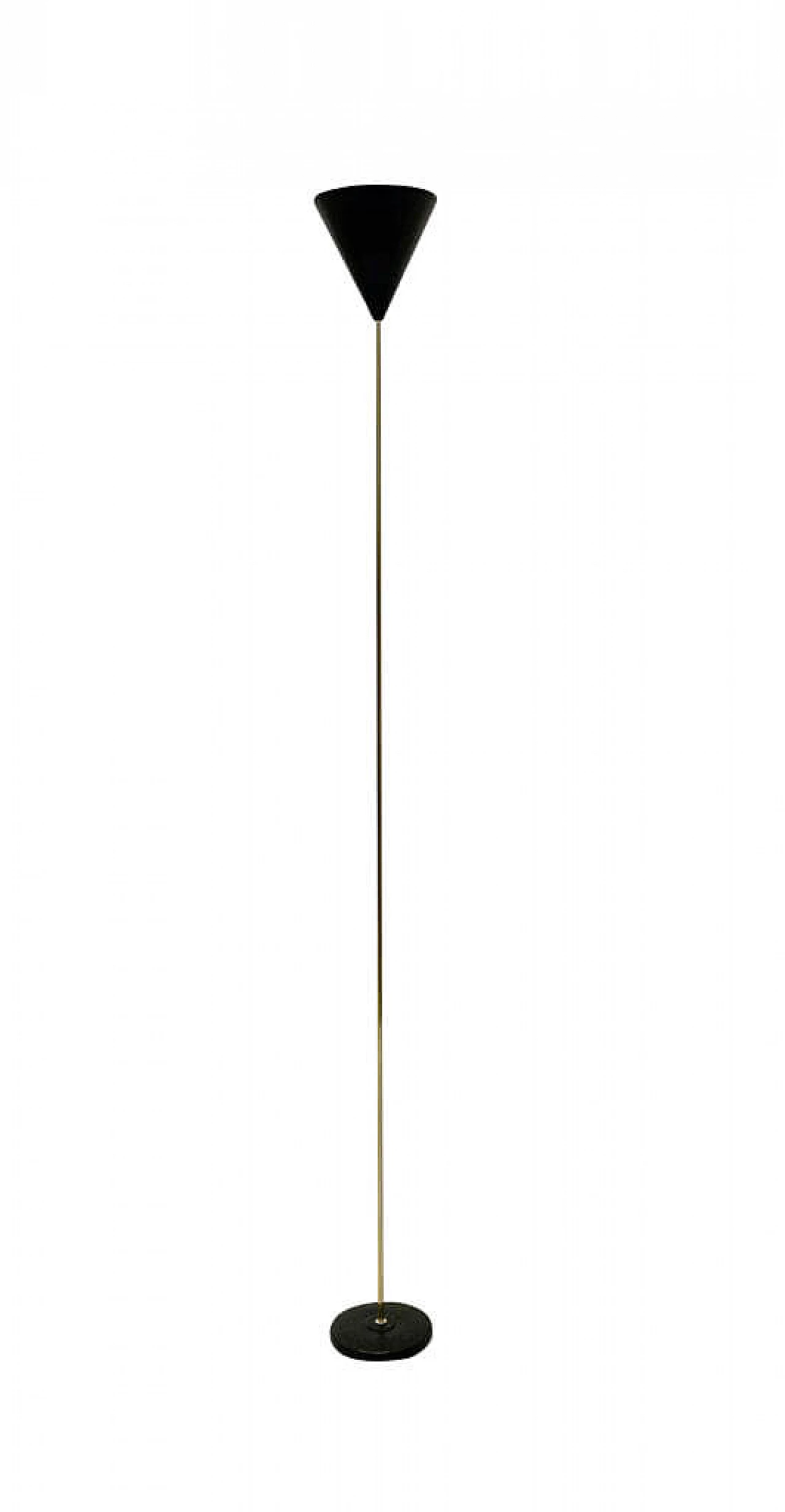 Imbuto floor lamp in aluminum, brass and cast iron by Luigi Caccia Dominioni for Azucena, 70s 1230095