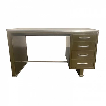 Desk in painted aluminium with laminate top from Carlotti, 50s